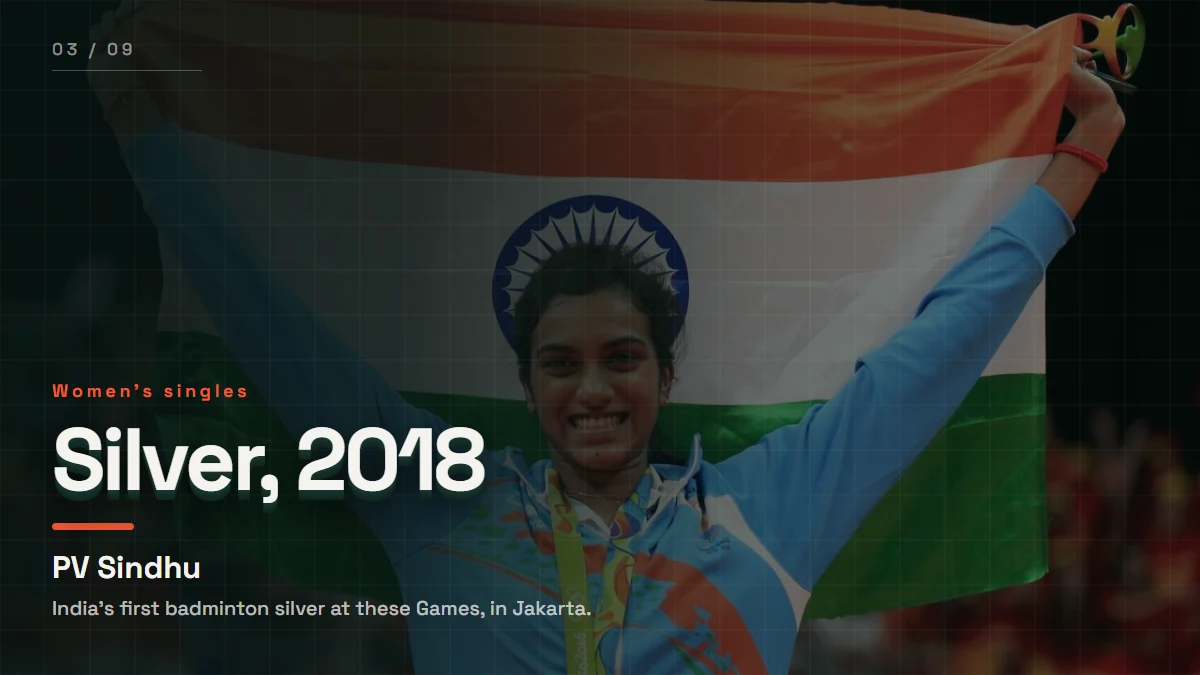 PV Sindhu, who won India’s first Asian Games badminton silver at Jakarta 2018.