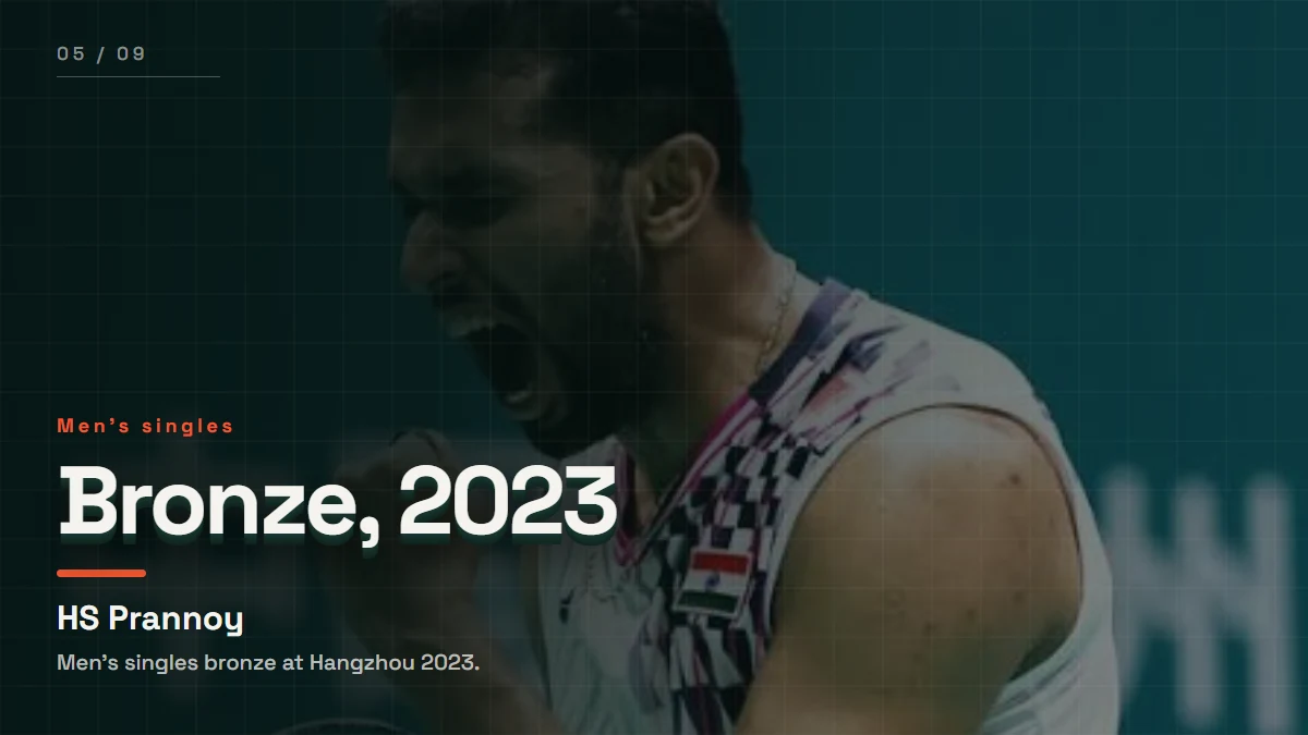 HS Prannoy, men’s singles bronze medallist at the Hangzhou 2023 Asian Games.